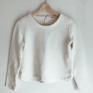 Madewell white quilted long sleeve top